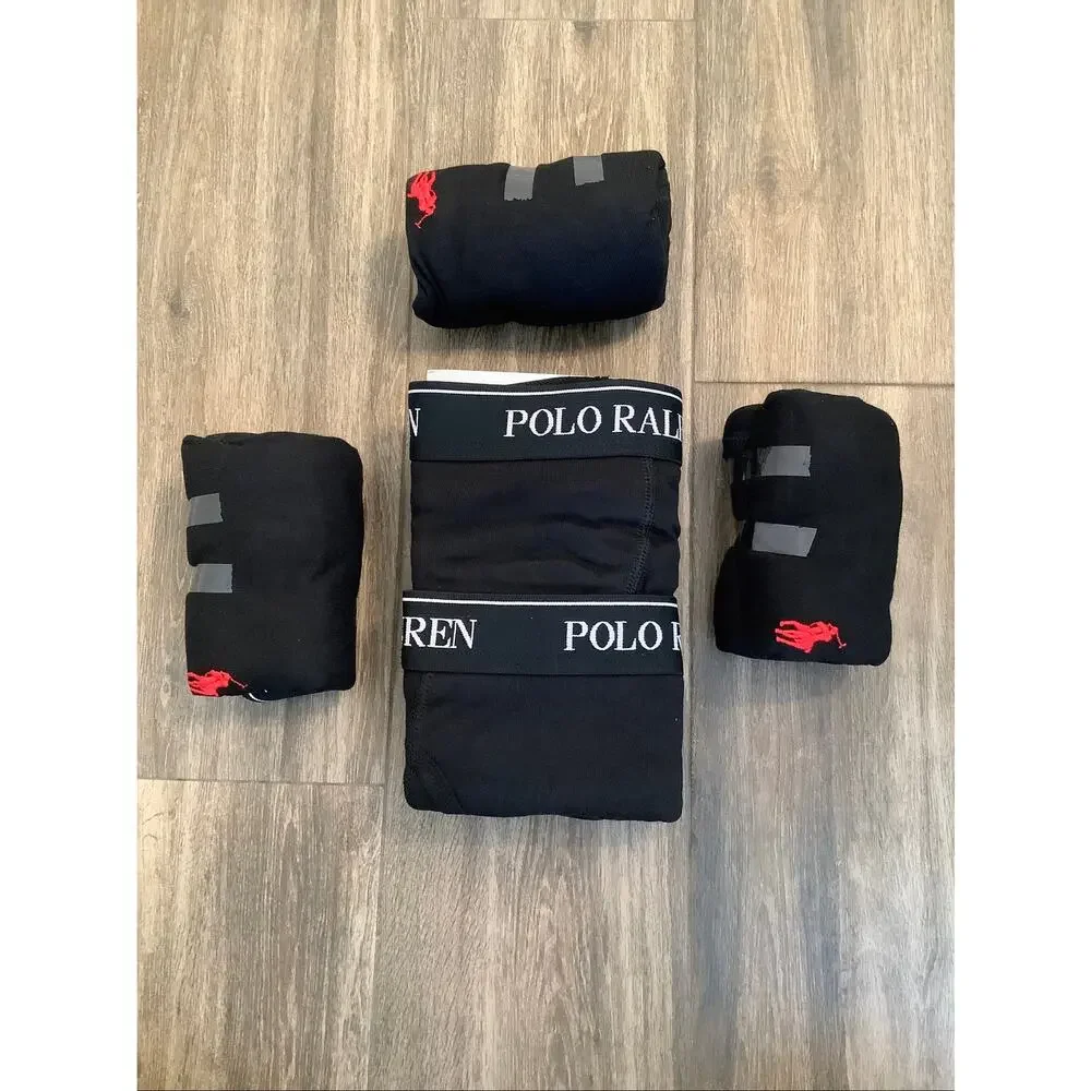 Polo Ralph Lauren 5 Pack Mens Medium Black Classic Fit Cotton Boxer Brief T5-5